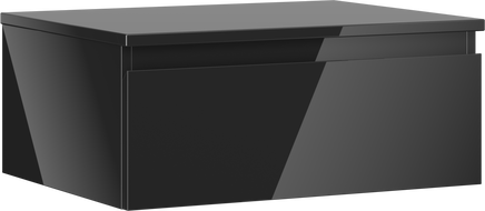 Mexen Orio koupelnová skříňka pod umyvadlo 60 cm s deskou, 1 zásuvka, černý lesk - 91A10-06023-1-BFC70