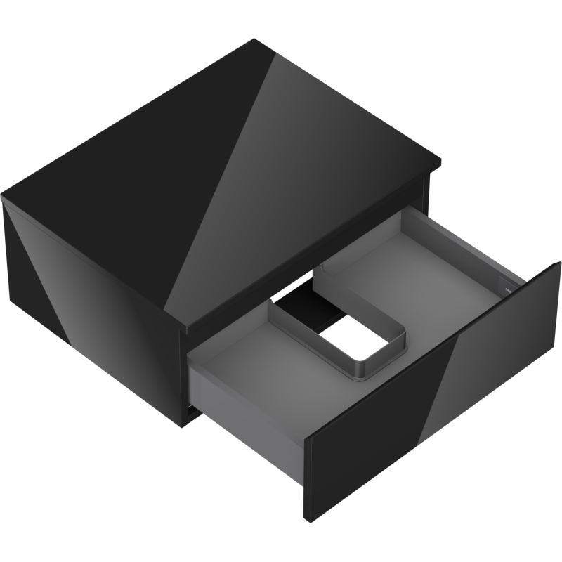 Mexen Orio koupelnová skříňka pod umyvadlo 60 cm s deskou, 1 zásuvka, černý lesk - 91A10-06023-1-BFC70