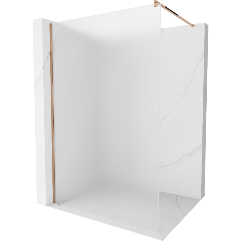 Mexen Kioto sprchová stěna Walk-in 90 x 200 cm, námraza 8 mm, růžové zlato - 800-090-101-60-30