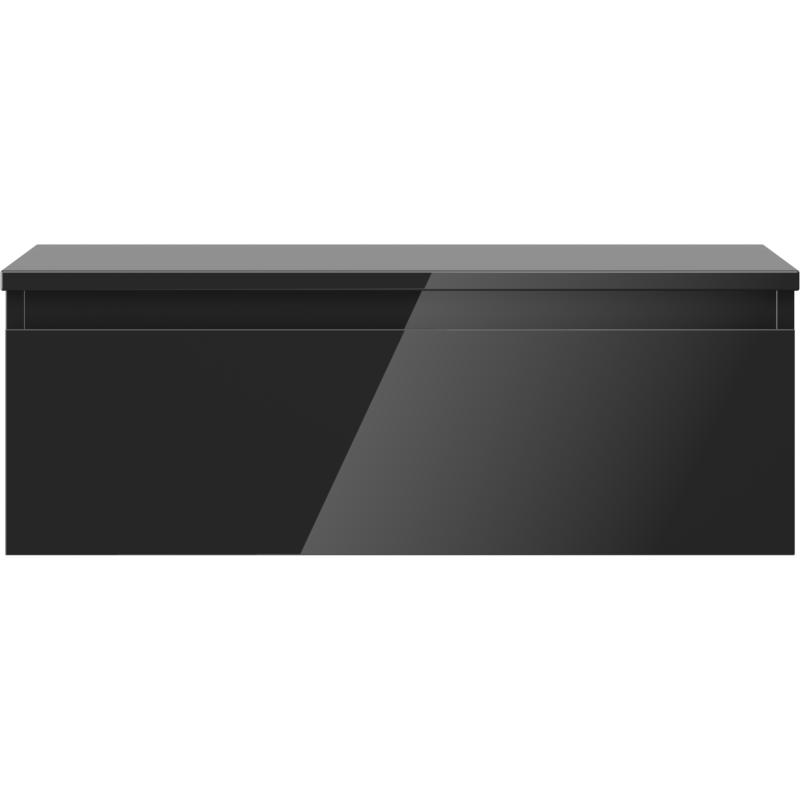 Mexen Orio koupelnová skříňka pod umyvadlo 70 cm s deskou, 1 zásuvka, černý lesk - 91A10-07023-1-BFC70
