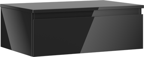 Mexen Orio koupelnová skříňka pod umyvadlo 70 cm s deskou, 1 zásuvka, černý lesk - 91A10-07023-1-BFC70