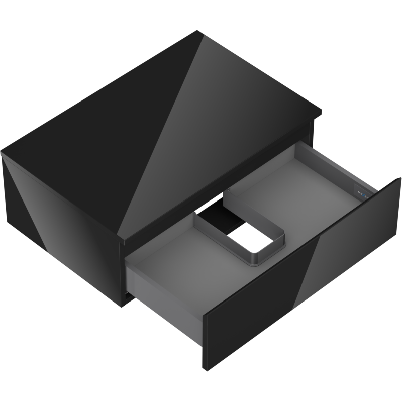 Mexen Orio koupelnová skříňka pod umyvadlo 70 cm s deskou, 1 zásuvka, černý lesk - 91A10-07023-1-BFC70