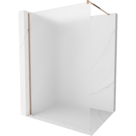 Mexen Kioto sprchová stěna Walk-in 100 x 200 cm, matné sklo 8 mm, růžové zlato - 800-100-101-60-30