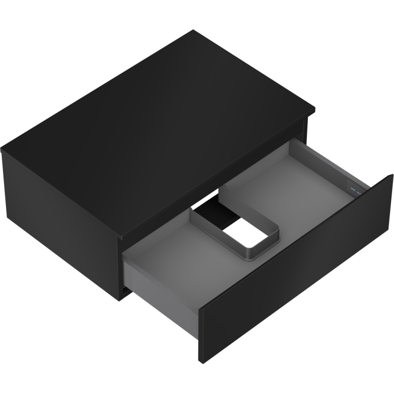 Mexen Orio koupelnová skříňka pod umyvadlo 70 cm s deskou, 1 zásuvka, černá mat - 91A10-07023-1-BFC71