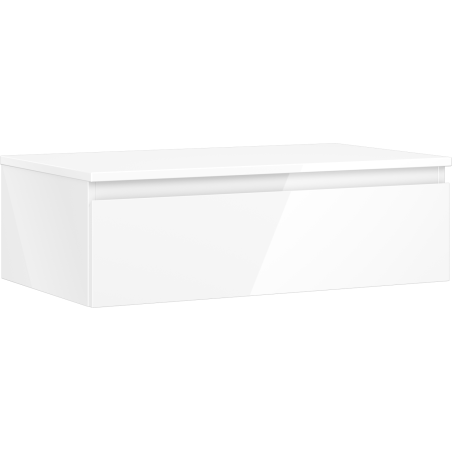 Mexen Orio koupelnová skříňka pod umyvadlo 80 cm s deskou, 1 zásuvka, bílý lesk - 91A10-08023-1-BFC00