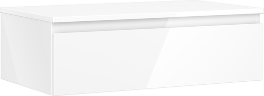 Mexen Orio koupelnová skříňka pod umyvadlo 80 cm s deskou, 1 zásuvka, bílý lesk - 91A10-08023-1-BFC00