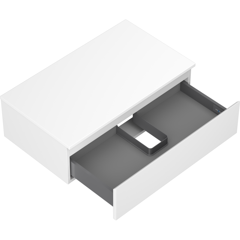 Mexen Orio koupelnová skříňka pod umyvadlo 80 cm s deskou, 1 zásuvka, bílá matná - 91A10-08023-1-BFC01