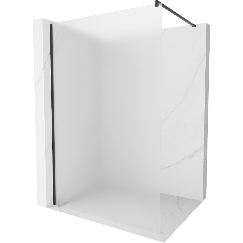Mexen Kioto sprchová stěna Walk-in 70 x 200 cm, matné sklo 8 mm, černá - 800-070-101-70-30