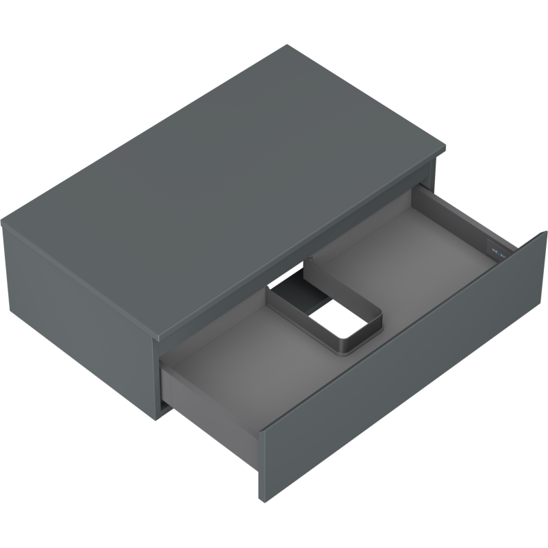 Mexen Orio koupelnová skříňka pod umyvadlo 80 cm s deskou, 1 zásuvka, grafit mat - 91A10-08023-1-BFC66