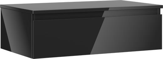 Mexen Orio koupelnová skříňka pod umyvadlo 80 cm s deskou, 1 zásuvkou, černý lesk - 91A10-08023-1-BFC70