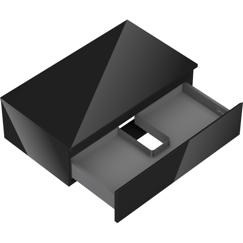 Mexen Orio koupelnová skříňka pod umyvadlo 80 cm s deskou, 1 zásuvkou, černý lesk - 91A10-08023-1-BFC70