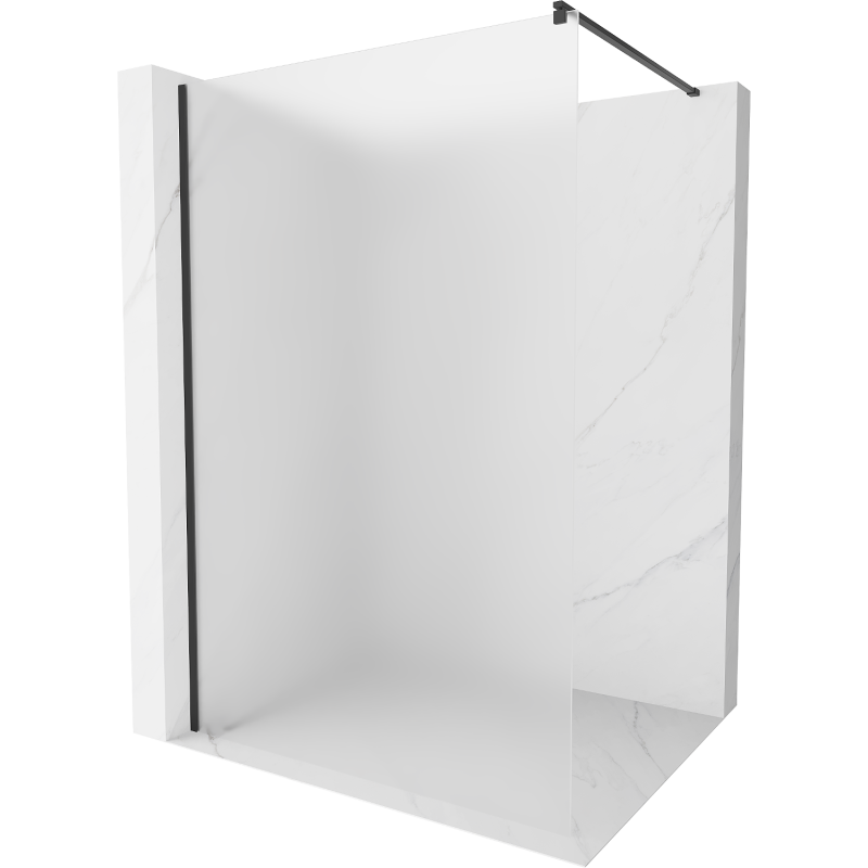 Mexen Kioto sprchová stěna Walk-in 80 x 200 cm, matné sklo 8 mm, černá - 800-080-101-70-30