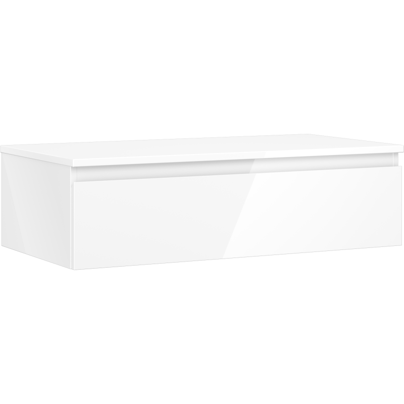 Mexen Orio koupelnová skříňka pod umyvadlo 90 cm s deskou, 1 zásuvka, bílý lesk - 91A10-09023-1-BFC00