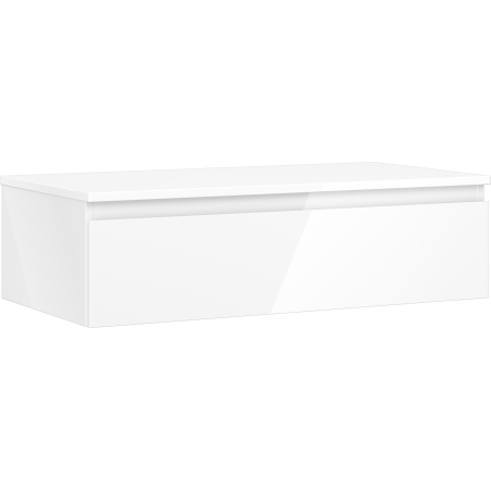 Mexen Orio koupelnová skříňka pod umyvadlo 90 cm s deskou, 1 zásuvka, bílý lesk - 91A10-09023-1-BFC00