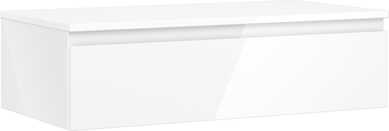 Mexen Orio koupelnová skříňka pod umyvadlo 90 cm s deskou, 1 zásuvka, bílý lesk - 91A10-09023-1-BFC00