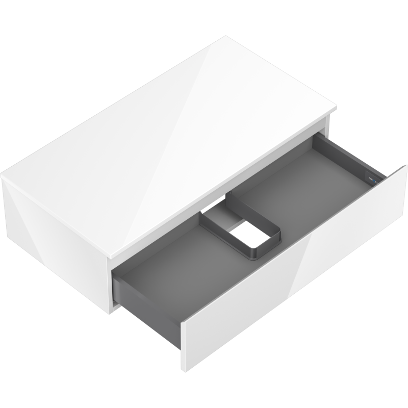 Mexen Orio koupelnová skříňka pod umyvadlo 90 cm s deskou, 1 zásuvka, bílý lesk - 91A10-09023-1-BFC00