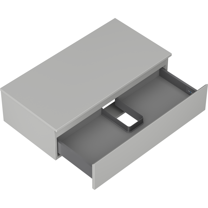 Mexen Orio koupelnová skříňka pod umyvadlo 90 cm s deskou, 1 zásuvka, šedý mat - 91A10-09023-1-BFC62
