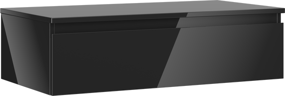 Mexen Orio koupelnová skříňka pod umyvadlo 90 cm s deskou, 1 zásuvka, černý lesk - 91A10-09023-1-BFC70