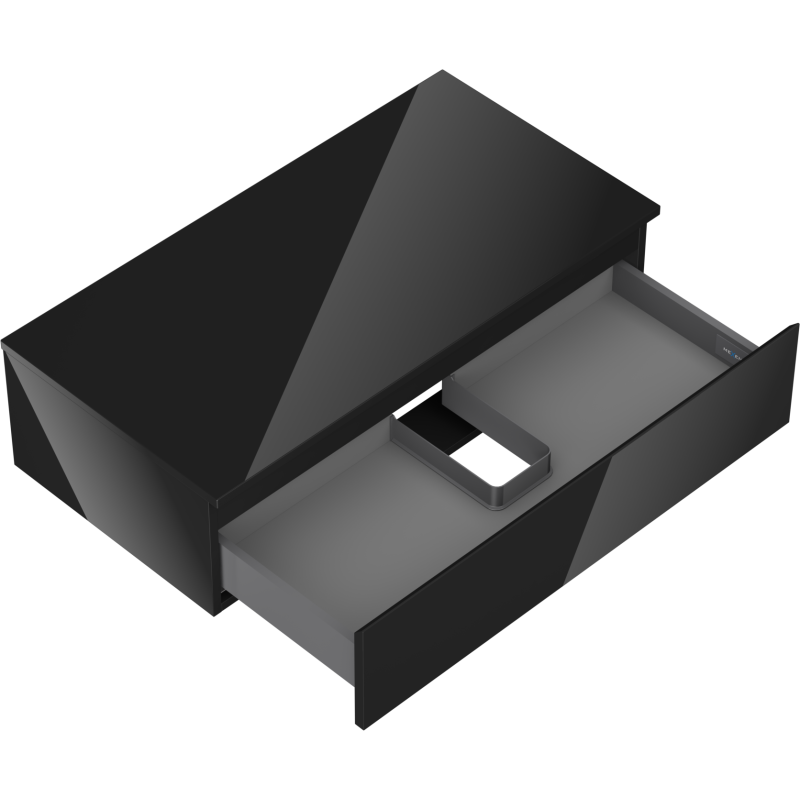 Mexen Orio koupelnová skříňka pod umyvadlo 90 cm s deskou, 1 zásuvka, černý lesk - 91A10-09023-1-BFC70