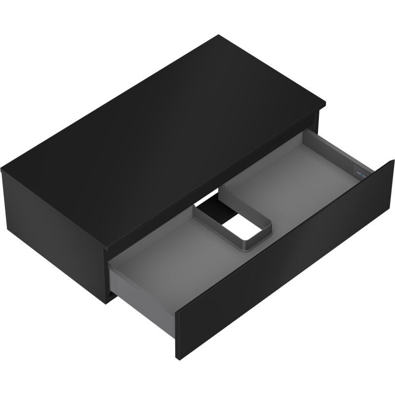 Mexen Orio koupelnová skříňka pod umyvadlo 90 cm s deskou, 1 zásuvka, černá mat - 91A10-09023-1-BFC71