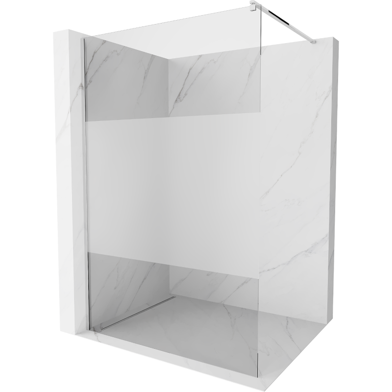 Mexen Kioto sprchová stěna Walk-in 90 x 200 cm, transparentní/matné 8 mm, chrom - 800-090-101-01-35