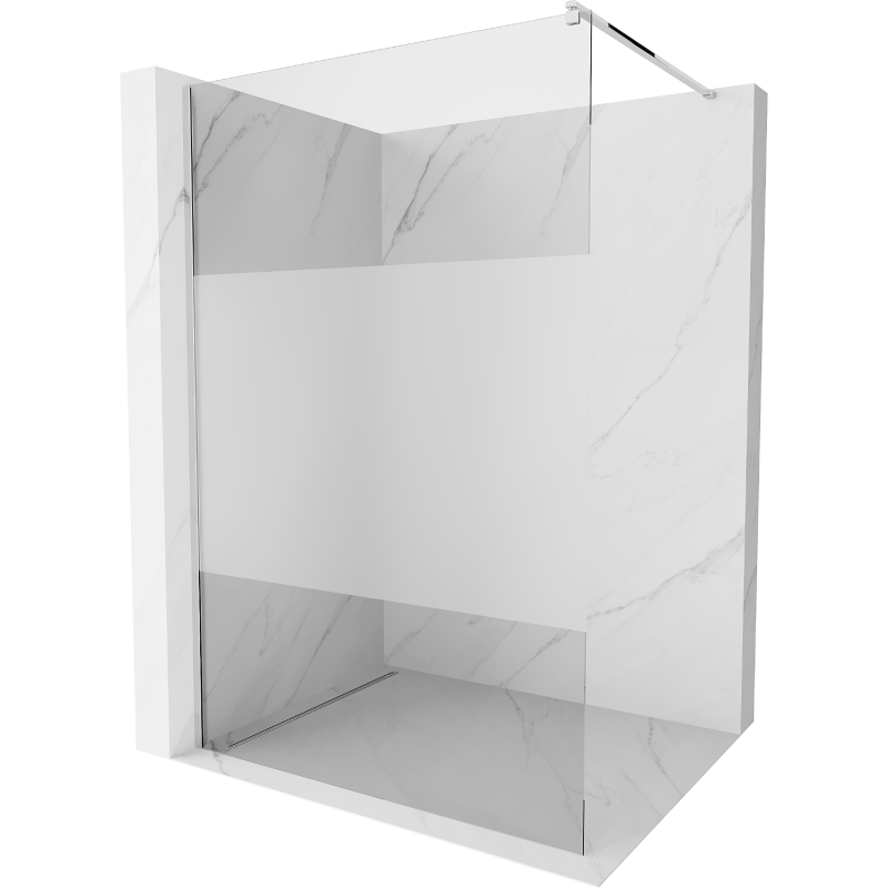 Mexen Kioto sprchová zástěna Walk-in 90 x 200 cm, transparentní/matné 8 mm, chrom - 800-090-101-01-35