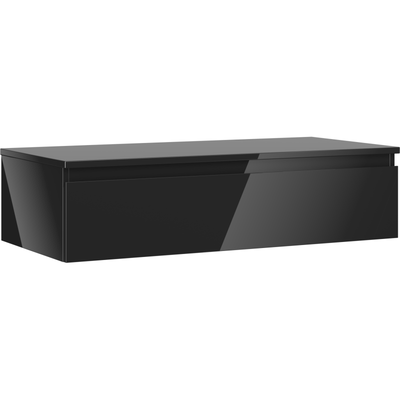 Mexen Orio koupelnová skříňka pod umyvadlo 100 cm s deskou, 1 zásuvka, černý lesk - 91A10-10023-1-BFC70