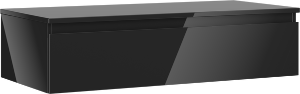 Mexen Orio koupelnová skříňka pod umyvadlo 100 cm s deskou, 1 zásuvka, černý lesk - 91A10-10023-1-BFC70