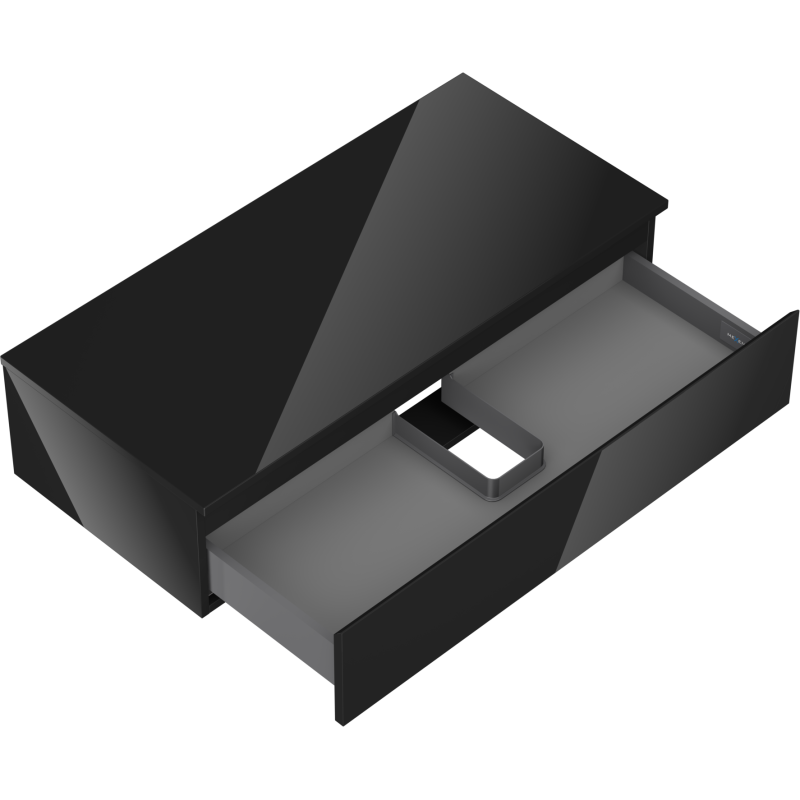 Mexen Orio koupelnová skříňka pod umyvadlo 100 cm s deskou, 1 zásuvka, černý lesk - 91A10-10023-1-BFC70