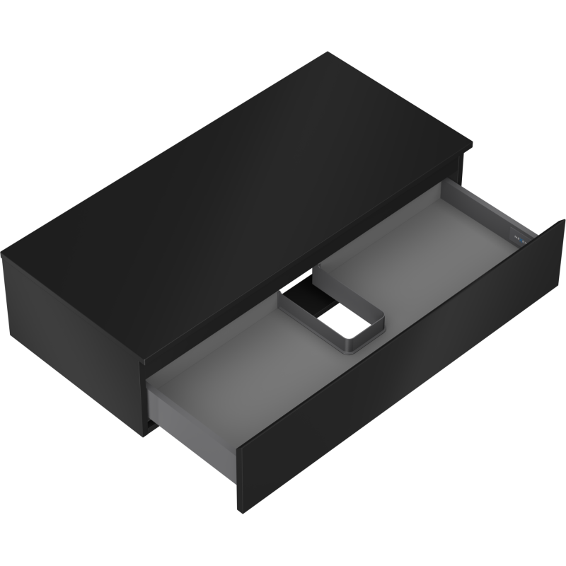 Mexen Orio koupelnová skříňka pod umyvadlo 100 cm s deskou, 1 zásuvka, černá matná - 91A10-10023-1-BFC71