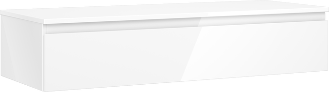 Mexen Orio koupelnová skříňka pod umyvadlo 120 cm s deskou, 1 zásuvka, bílý lesk - 91A10-12023-1-BFC00