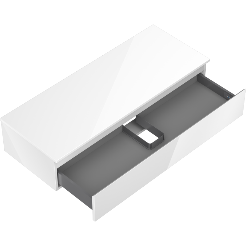 Mexen Orio koupelnová skříňka pod umyvadlo 120 cm s deskou, 1 zásuvka, bílý lesk - 91A10-12023-1-BFC00