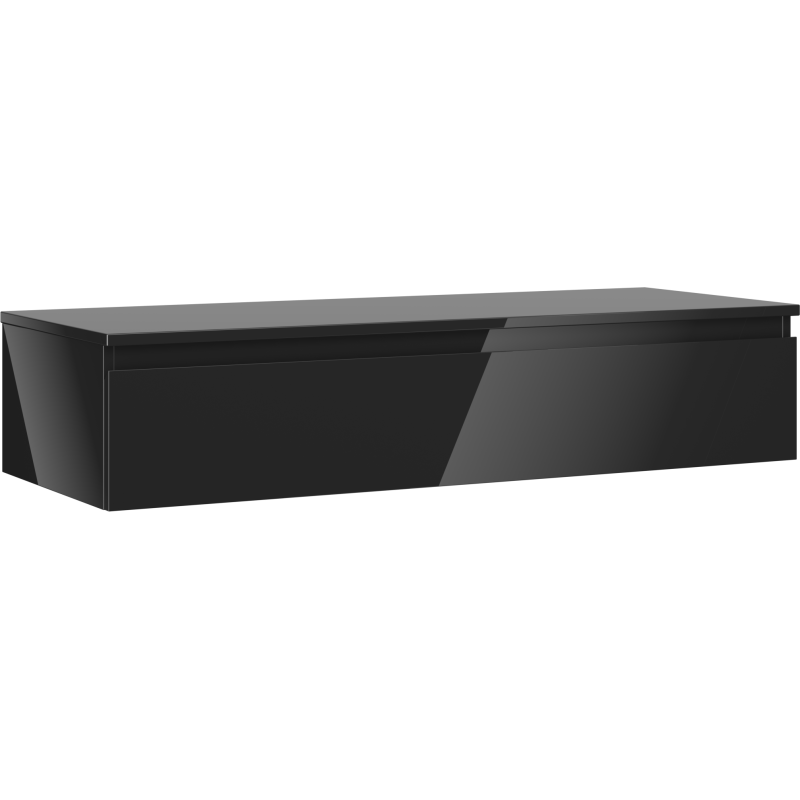 Mexen Orio koupelnová skříňka pod umyvadlo 120 cm s deskou, 1 zásuvka, černý lesk - 91A10-12023-1-BFC70