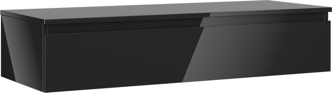 Mexen Orio koupelnová skříňka pod umyvadlo 120 cm s deskou, 1 zásuvka, černý lesk - 91A10-12023-1-BFC70