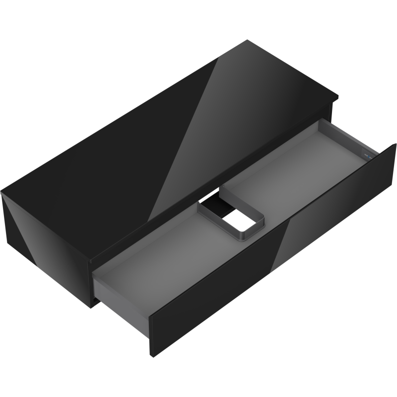 Mexen Orio koupelnová skříňka pod umyvadlo 120 cm s deskou, 1 zásuvka, černý lesk - 91A10-12023-1-BFC70