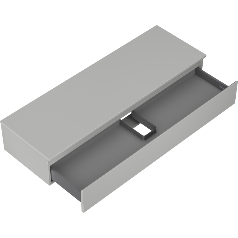 Mexen Orio koupelnová skříňka pod umyvadlo 140 cm s deskou, 1 zásuvka, šedá mat - 91A10-14023-1-BFC62