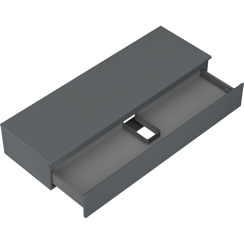 Mexen Orio koupelnová skříňka pod umyvadlo 140 cm s deskou, 1 zásuvka, grafit mat - 91A10-14023-1-BFC66