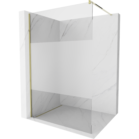 Mexen Kioto sprchová stěna Walk-in 120 x 200 cm, transparentní/matná 8 mm, zlatá - 800-120-101-50-35