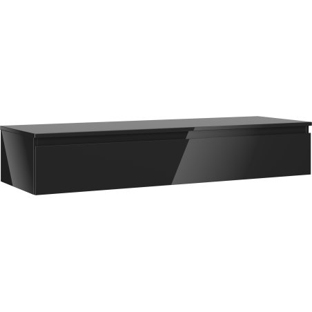 Mexen Orio koupelnová skříňka pod umyvadlo 140 cm s deskou, 1 zásuvka, černý lesk - 91A10-14023-1-BFC70