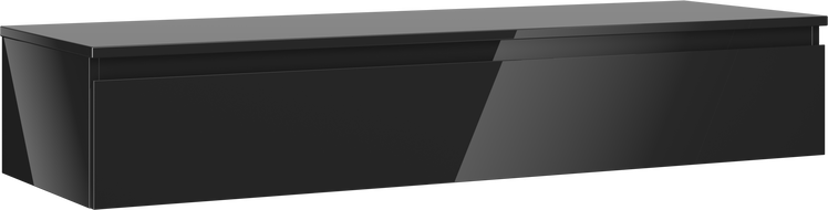 Mexen Orio koupelnová skříňka pod umyvadlo 140 cm s deskou, 1 zásuvka, černý lesk - 91A10-14023-1-BFC70