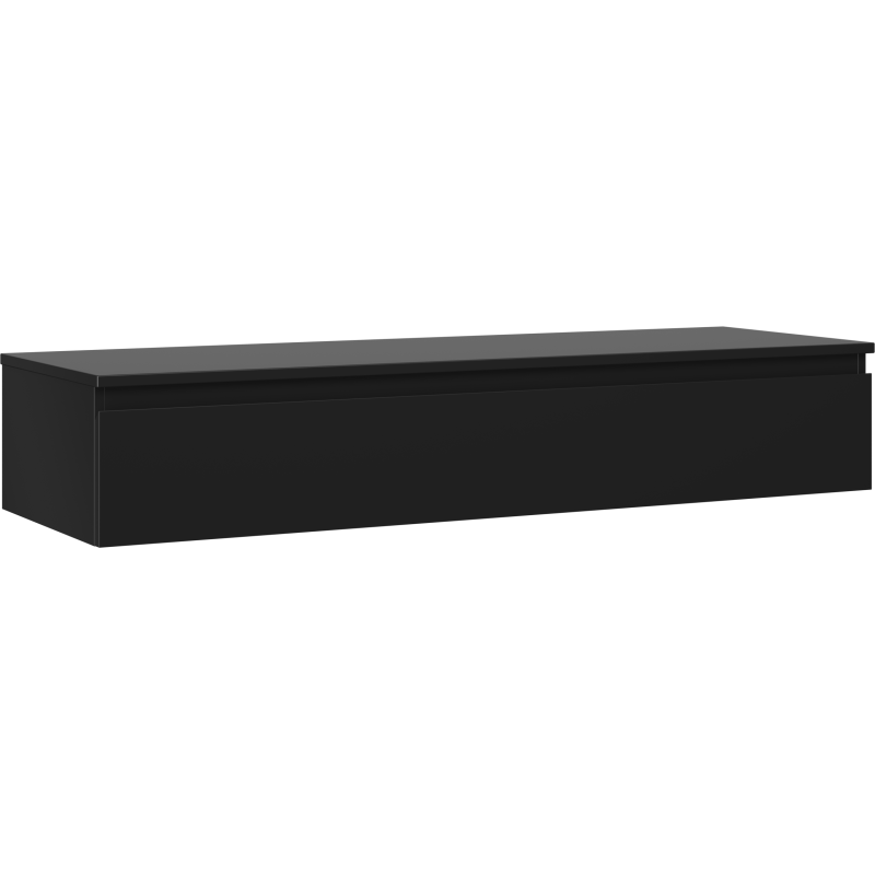 Mexen Orio koupelnová skříňka pod umyvadlo 140 cm s deskou, 1 zásuvka, černá mat - 91A10-14023-1-BFC71