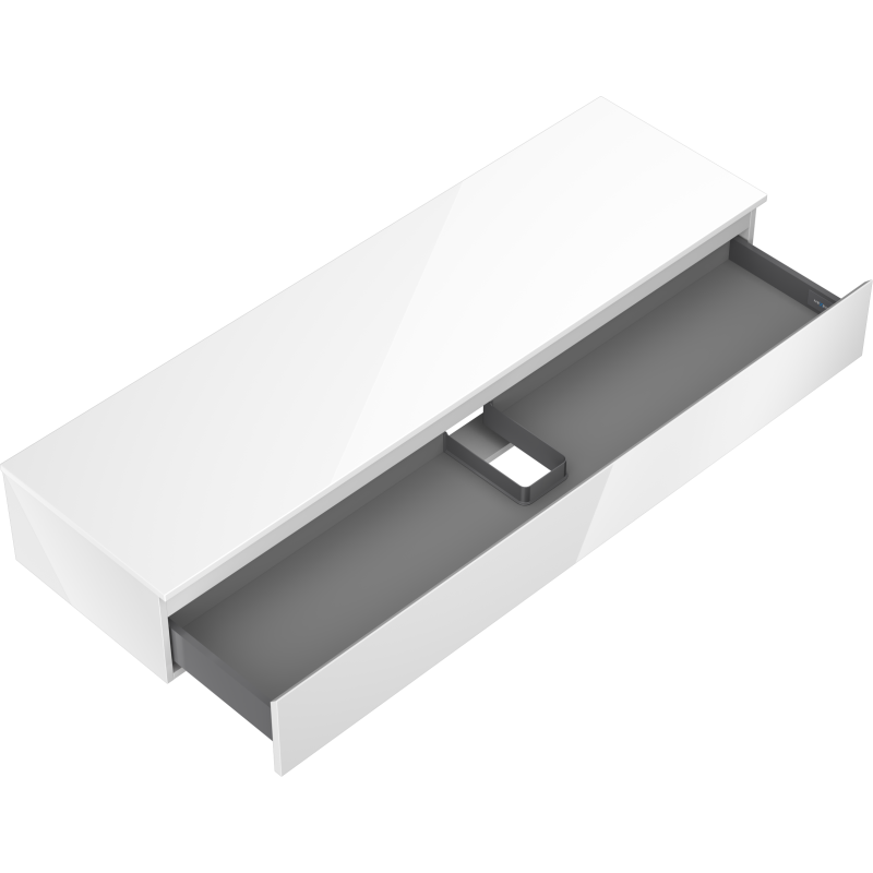 Mexen Orio koupelnová skříňka pod umyvadlo 160 cm s deskou, 1 zásuvka, bílý lesk - 91A10-16023-1-BFC00