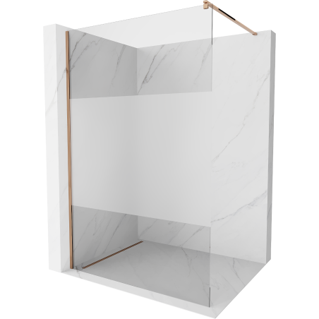 Mexen Kioto sprchová stěna Walk-in 100 x 200 cm, průhledná/matná 8 mm, růžové zlato - 800-100-101-60-35