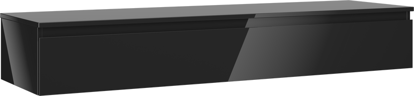 Mexen Orio koupelnová skříňka pod umyvadlo 160 cm s deskou, 1 zásuvka, černý lesk - 91A10-16023-1-BFC70