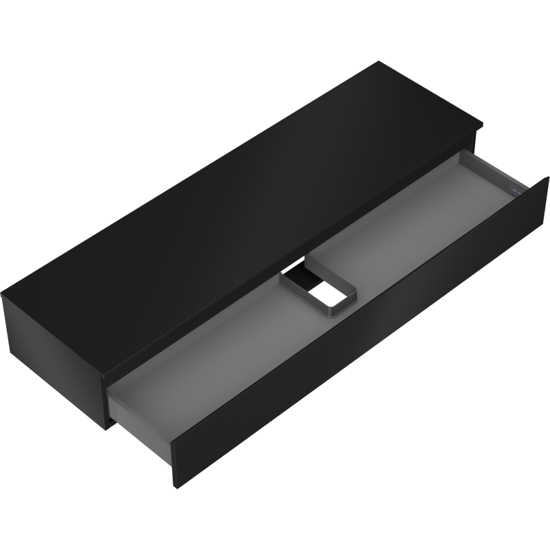 Mexen Orio koupelnová skříňka pod umyvadlo 160 cm s deskou, 1 zásuvka, černá mat - 91A10-16023-1-BFC71