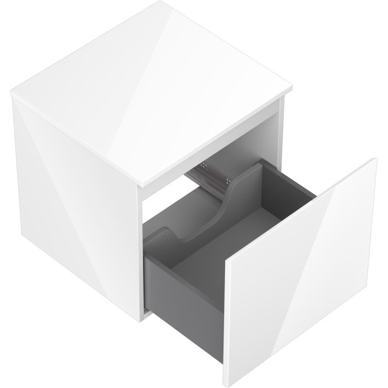 Mexen Orio koupelnová skříňka pod umyvadlo 50 cm s deskou, 1 zásuvka, bílý lesk - 91A10-05047-1-BFC00