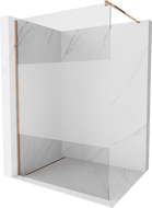 Mexen Kioto sprchová zástěna Walk-in 120 x 200 cm, transparentní/matná 8 mm, růžové zlato - 800-120-101-60-35