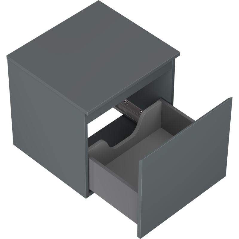 Mexen Orio koupelnová skříňka pod umyvadlo 50 cm s deskou, 1 zásuvka, matná grafitová - 91A10-05047-1-BFC66