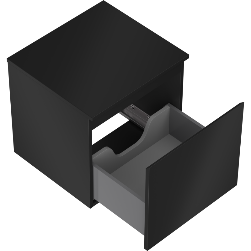 Mexen Orio koupelnová skříňka pod umyvadlo 50 cm s deskou, 1 zásuvka, černá mat - 91A10-05047-1-BFC71