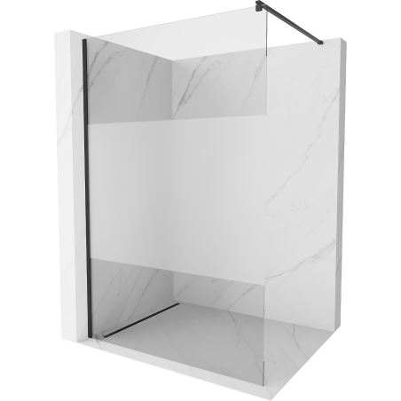 Mexen Kioto sprchová stěna Walk-in 80 x 200 cm, transparentní/matný 8 mm, černá - 800-080-101-70-35